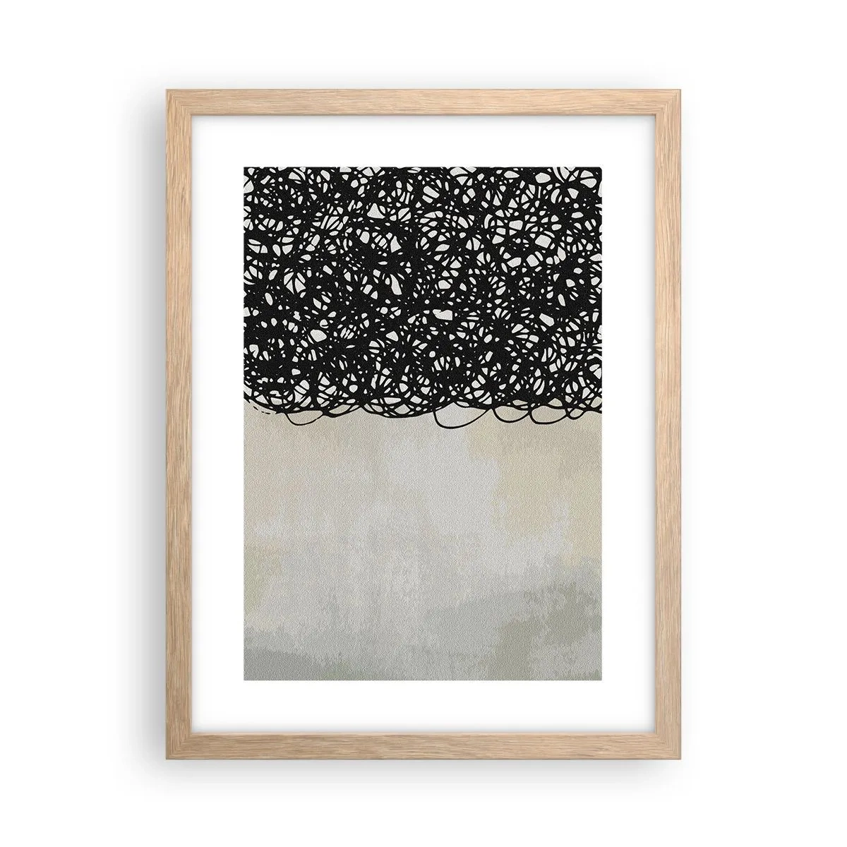 Plakat w ramie jasny dąb - Abstrakcja skłębiona - 30x40 cm