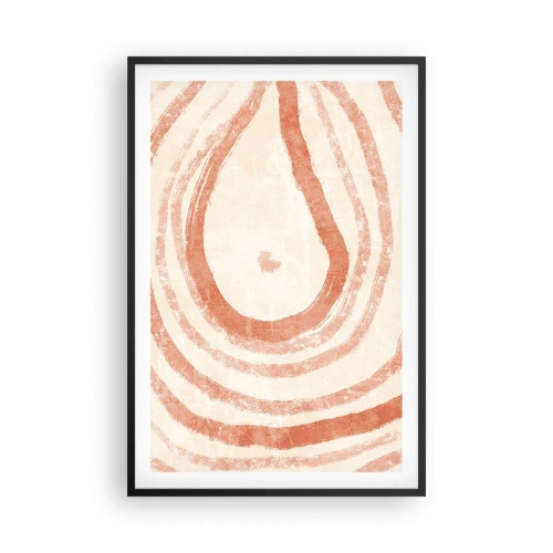 Plakat w czarnej ramie - Koralowe kręgi – kompozycja - 61x91 cm