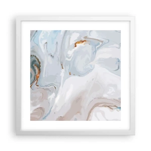 Plakat w białej ramie - Biel wypiętrzona - 40x40 cm