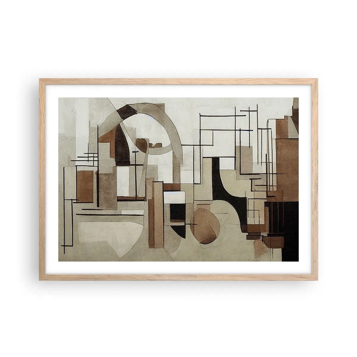 Plakat w ramie jasny dąb - Pejzaż miejski 2.0 - 70x50 cm