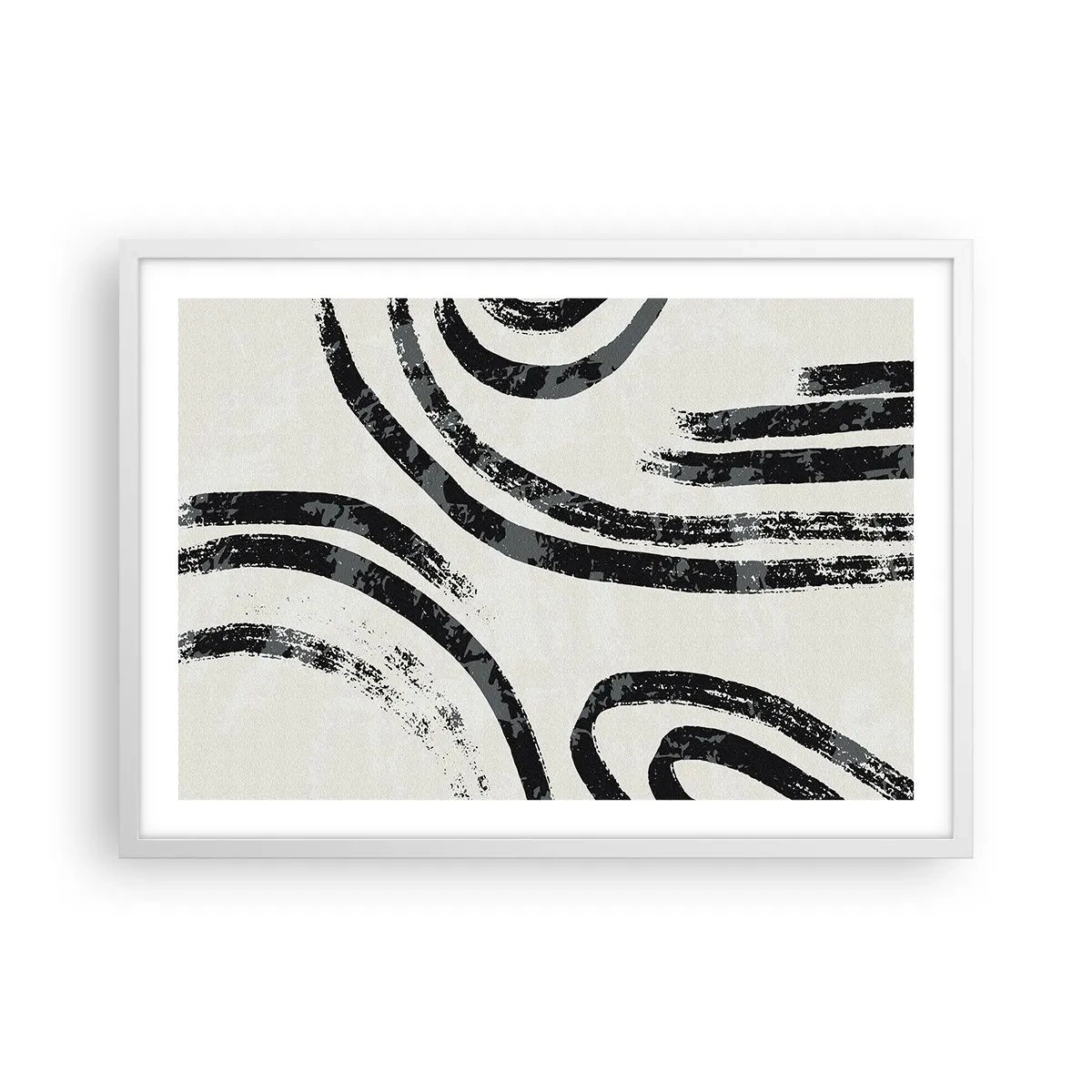 Plakat w białej ramie - W pół zatrzymany - 70x50 cm