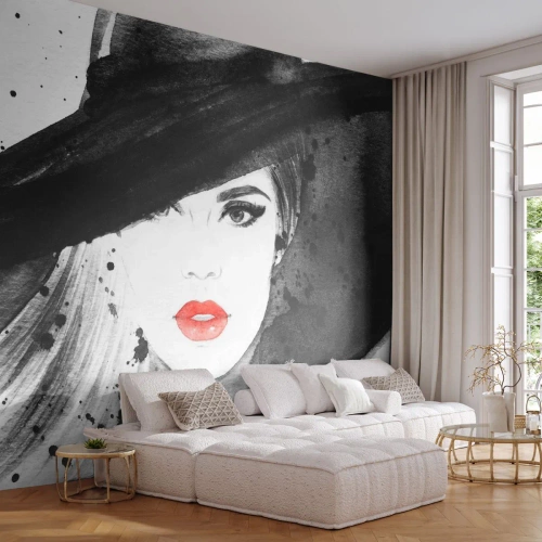 Fototapeta Premium Canvas - Dama w czerni - Kobieta, Twarz Kobiety, Portret Kobiety - 150x105 cm