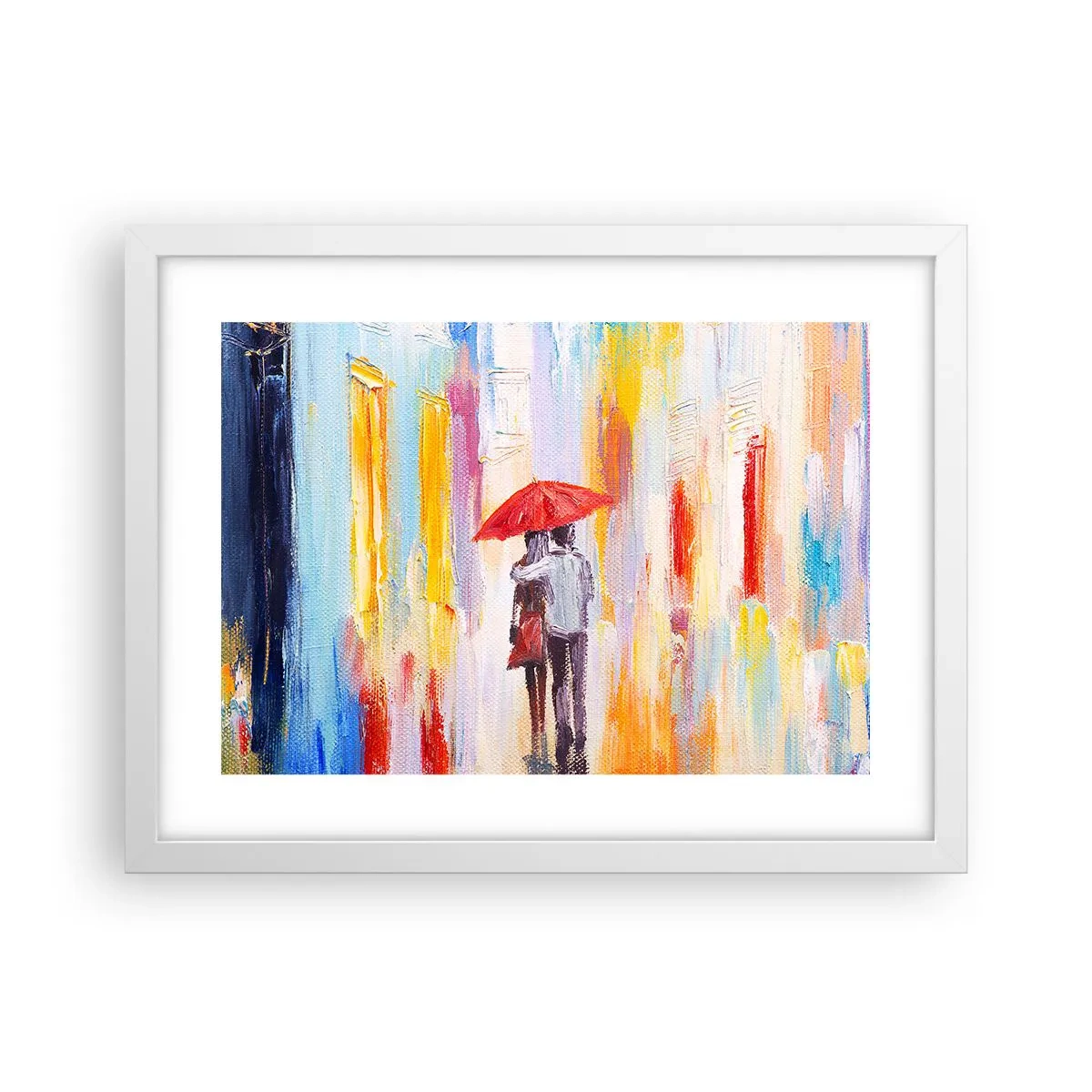 Plakat w białej ramie - Niech pada dalej - 40x30 cm