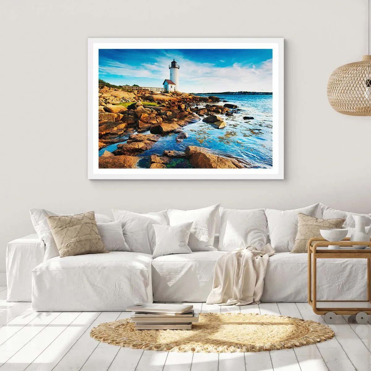 Plakat w białej ramie - Wracajcie szczęśliwie, czekam - 100x70 cm