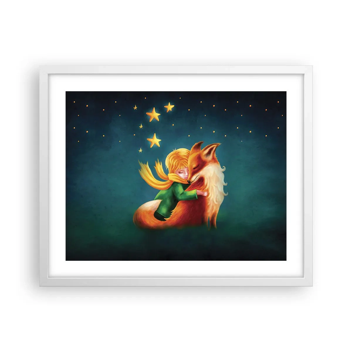 Plakat w białej ramie - Mały Książę - 50x40 cm