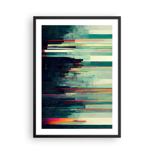 Plakat w czarnej ramie - Nowoczesna abstrakcja z geometrycznymi liniami - 50x70cm - Futurystyczne miasto - Nowoczesna dekoracja ścienna do salonu i sypialni ARTTOR