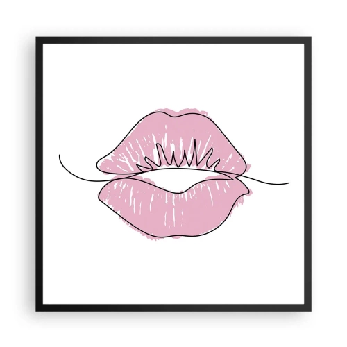 Plakat w czarnej ramie - Gotowy do pocałunku? - 60x60 cm