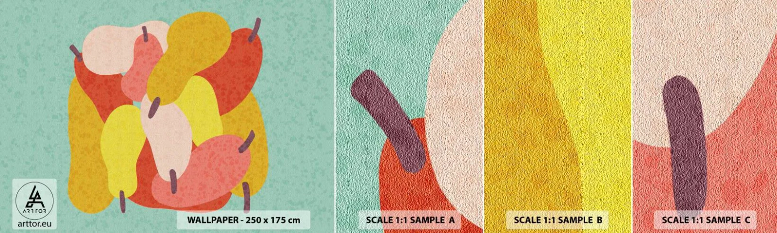 Fototapeta Próbka Samoprzylepna Deluxe Sticker - Spróbuj letniego słońca - Owoce, Gruszki, Zdrowie - 100x30 cm