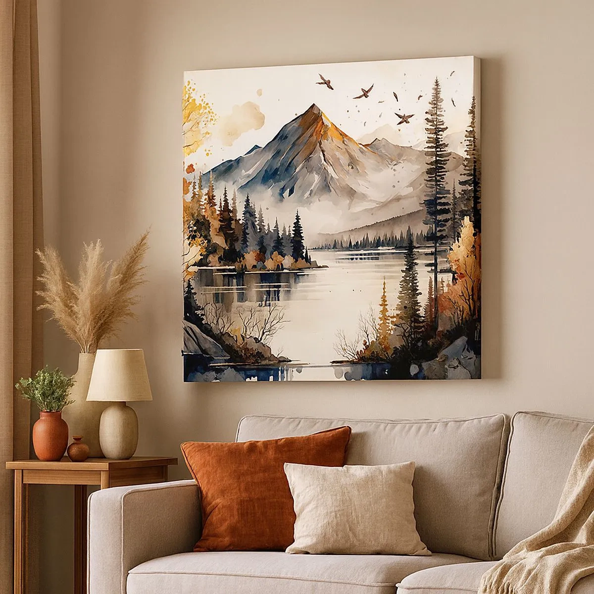 Obraz na płótnie - Złota jesień w górach - 30x30 cm