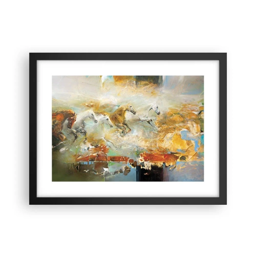 Plakat w czarnej ramie - Galopem przez światło - 40x30 cm
