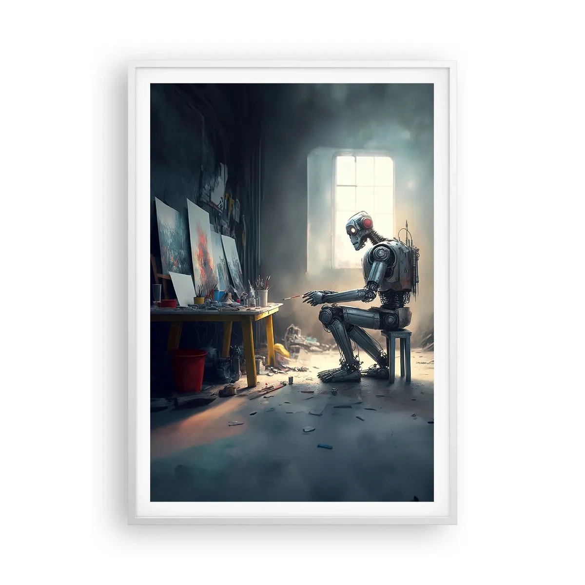 Plakat w białej ramie - Akt kreacji - 70x100 cm