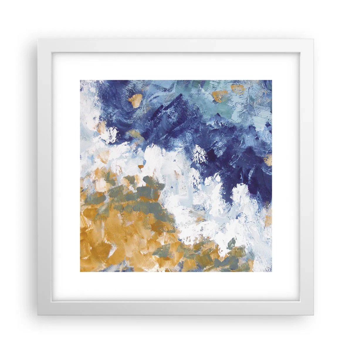 Plakat w białej ramie - Taniec żywiołów - 30x30 cm