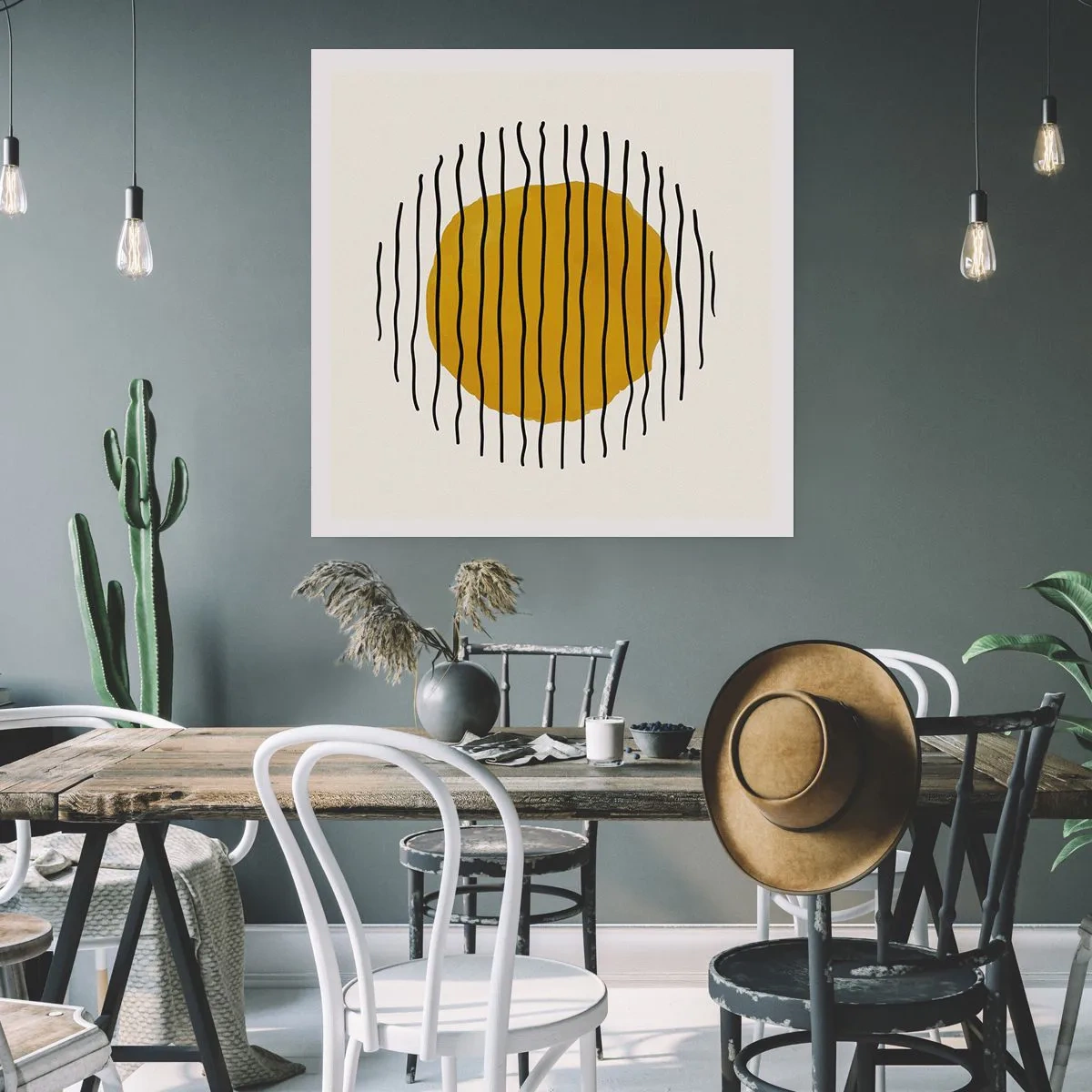 Plakat - Abstrakcja drżąca od żaru - 50x50 cm
