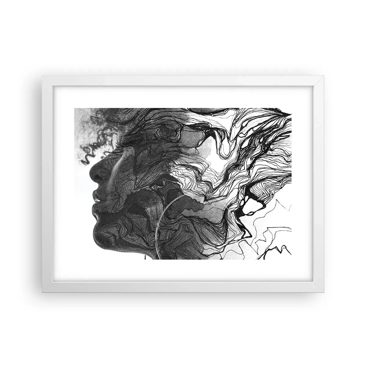 Plakat w białej ramie - Zaplątana w marzeniach - 40x30 cm