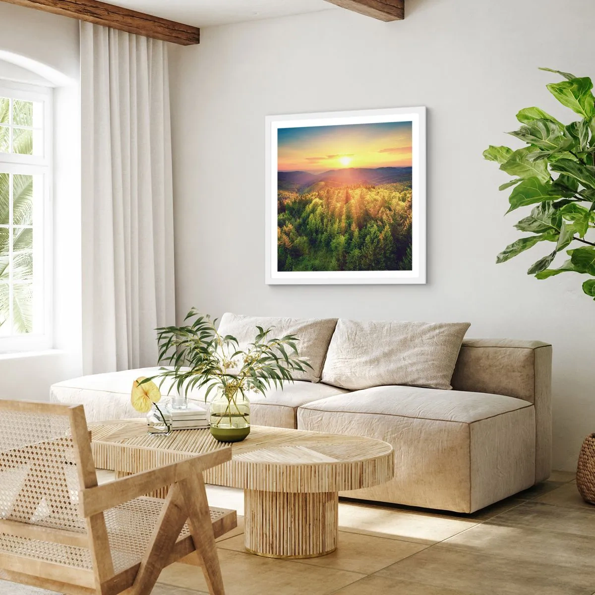 Plakat w białej ramie - Wierzchołki i szczyty - 30x30 cm