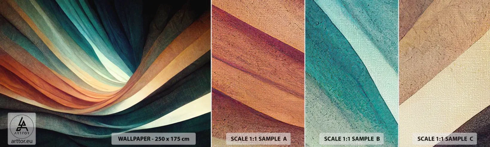 Fototapeta Próbka Premium Canvas - Utkane z barw - Sztuka, Abstrakcja, Linie - 100x30 cm