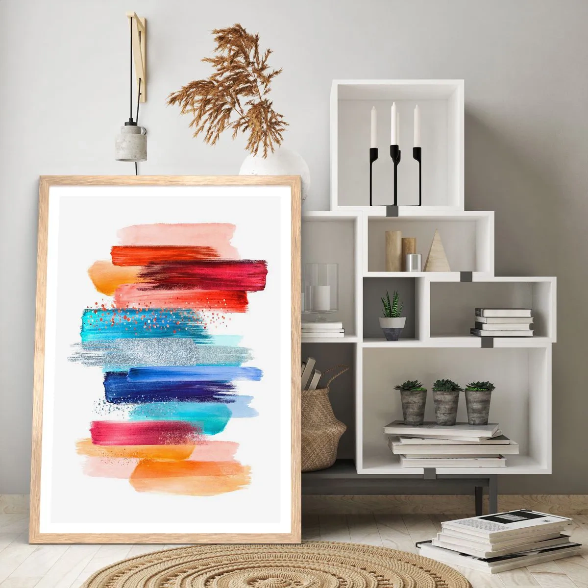 Plakat w ramie jasny dąb - W górę i w dół - 70x100 cm