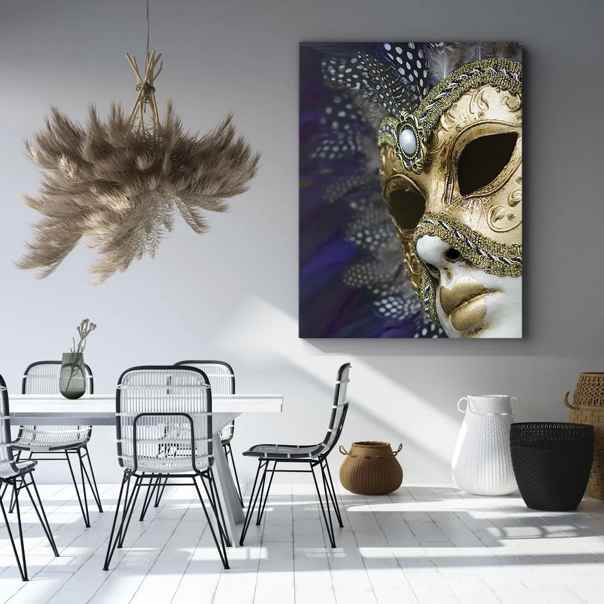 Obraz na płótnie - Portret wenecki w złocie - 55x100 cm