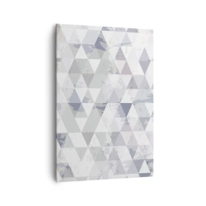 Obraz na płótnie - Geometryczny wzór z trójkątów w pastelowych odcieniach - 70x100cm - W rytmie na trzy - Nowoczesna dekoracja ścienna do salonu i sypialni ARTTOR