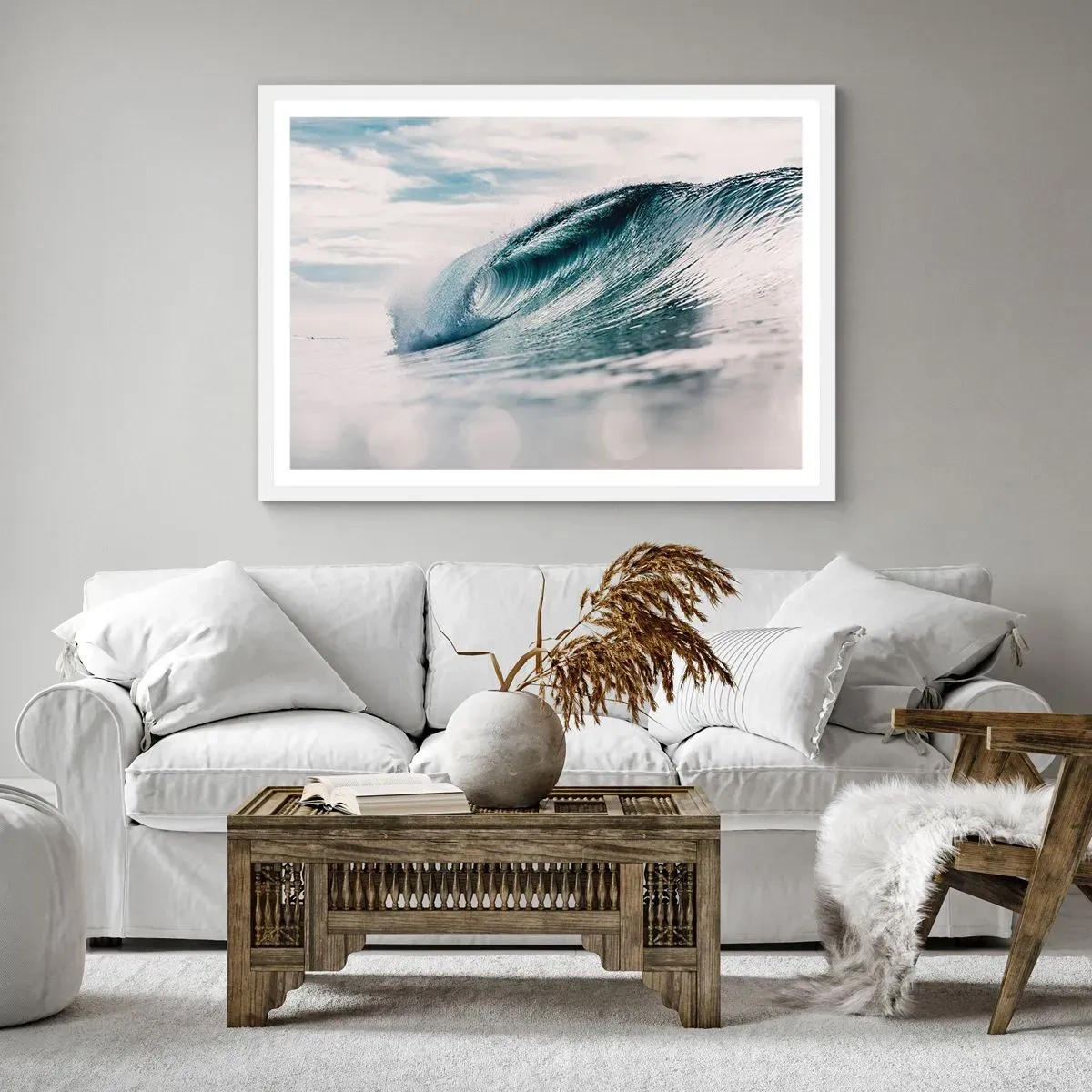 Plakat w białej ramie - Wodny szczyt - 100x70 cm