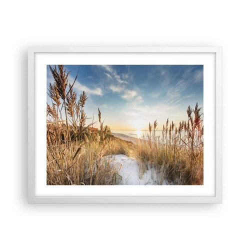 Plakat w białej ramie - Północna plaża - 50x40 cm
