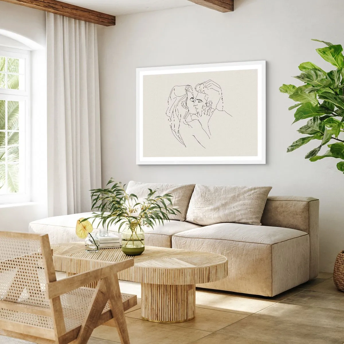 Plakat w białej ramie - Splątani uczuciem - 91x61 cm