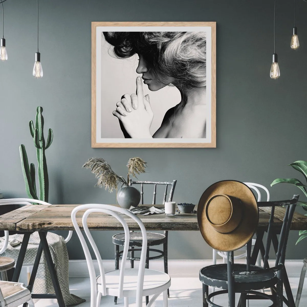 Plakat w ramie jasny dąb - Zasłuchana w sobie - 50x50 cm
