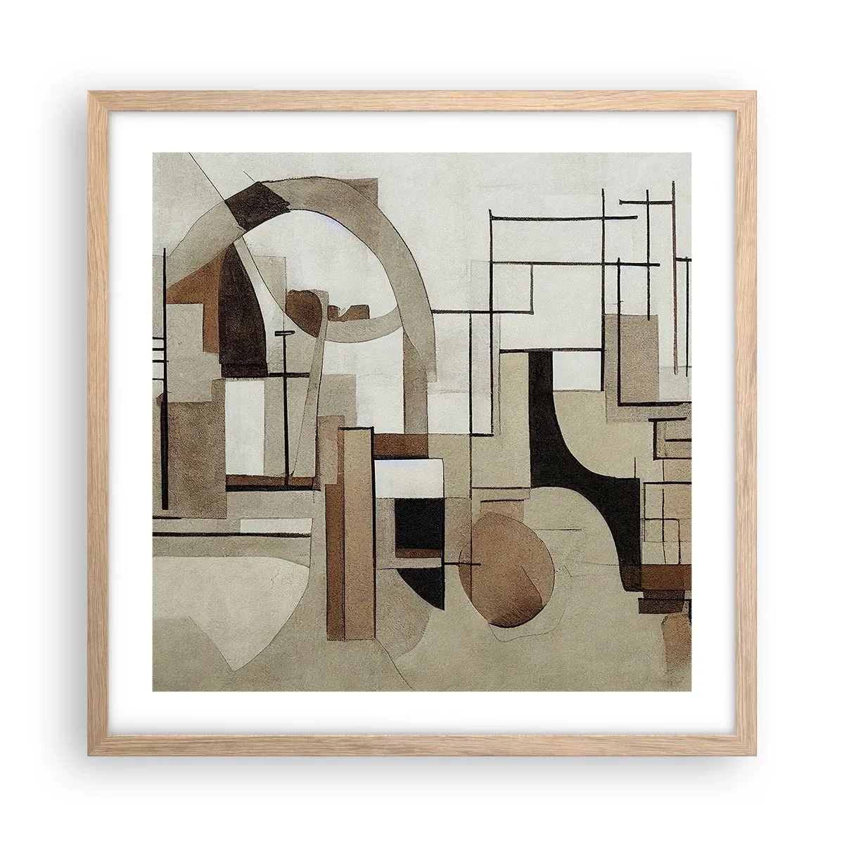 Plakat w ramie jasny dąb - Pejzaż miejski 2.0 - 50x50 cm