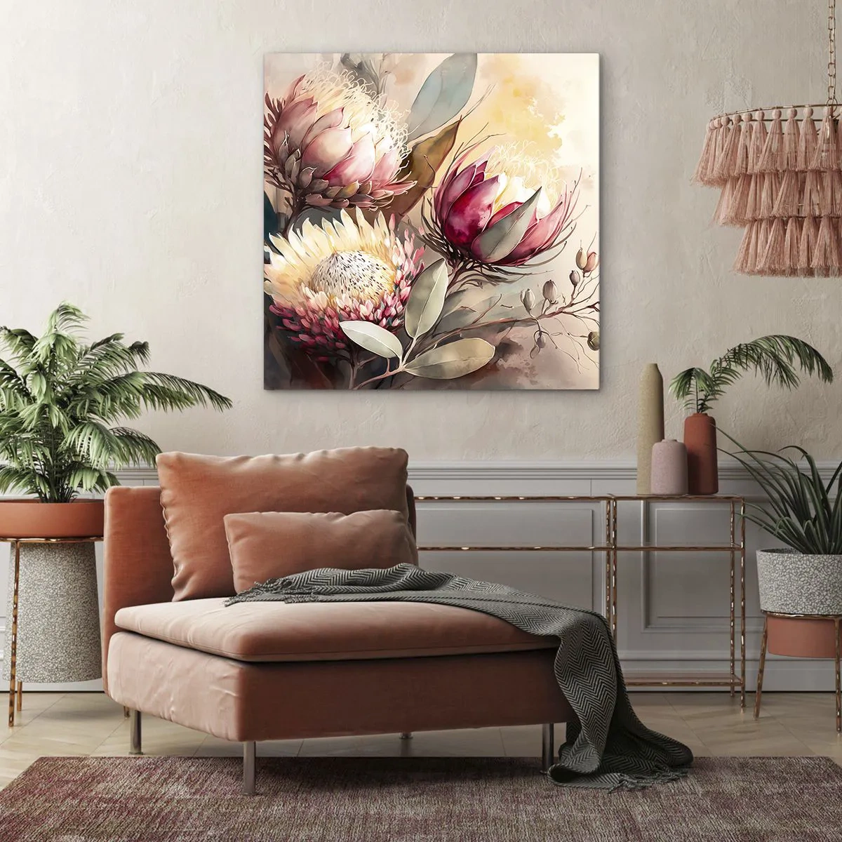 Obraz na płótnie - Z profilu i en face - 70x70 cm