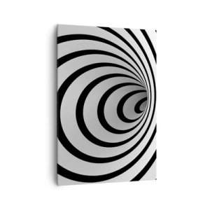 Obraz na płótnie - Czarno-biała spirala tworząca efekt hipnotyczny - 70x100cm - Też nie możesz się oprzec? - Nowoczesna dekoracja ścienna do salonu i sypialni ARTTOR