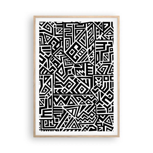 Plakat w ramie jasny dąb - Kompozycja prekolumbijska - 70x100 cm
