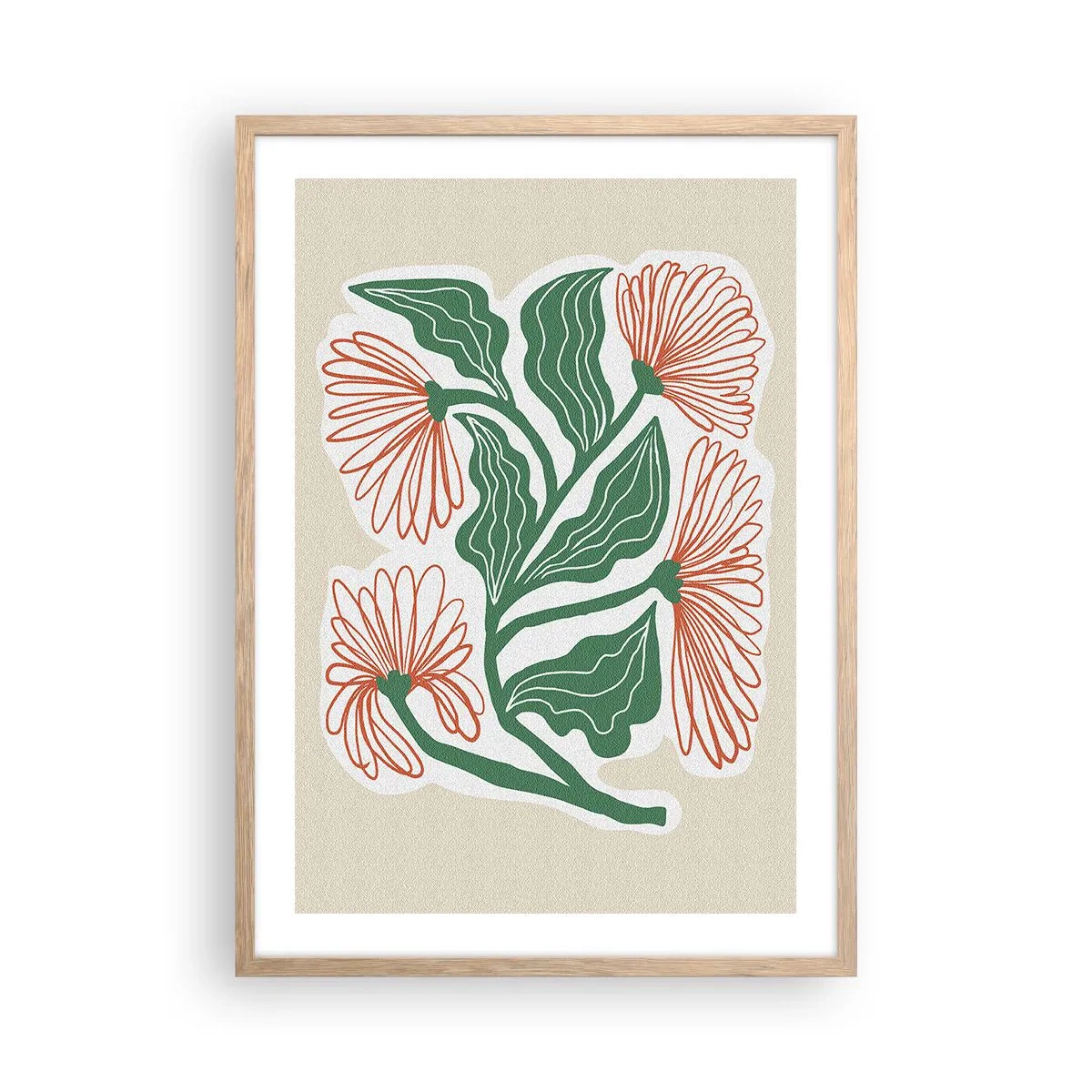 Plakat w ramie jasny dąb - Ludowe i nowoczesne - 50x70 cm