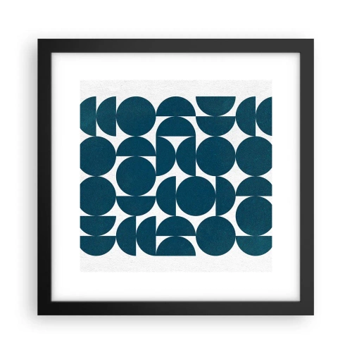 Plakat w czarnej ramie - Koła i półkola - 30x30 cm