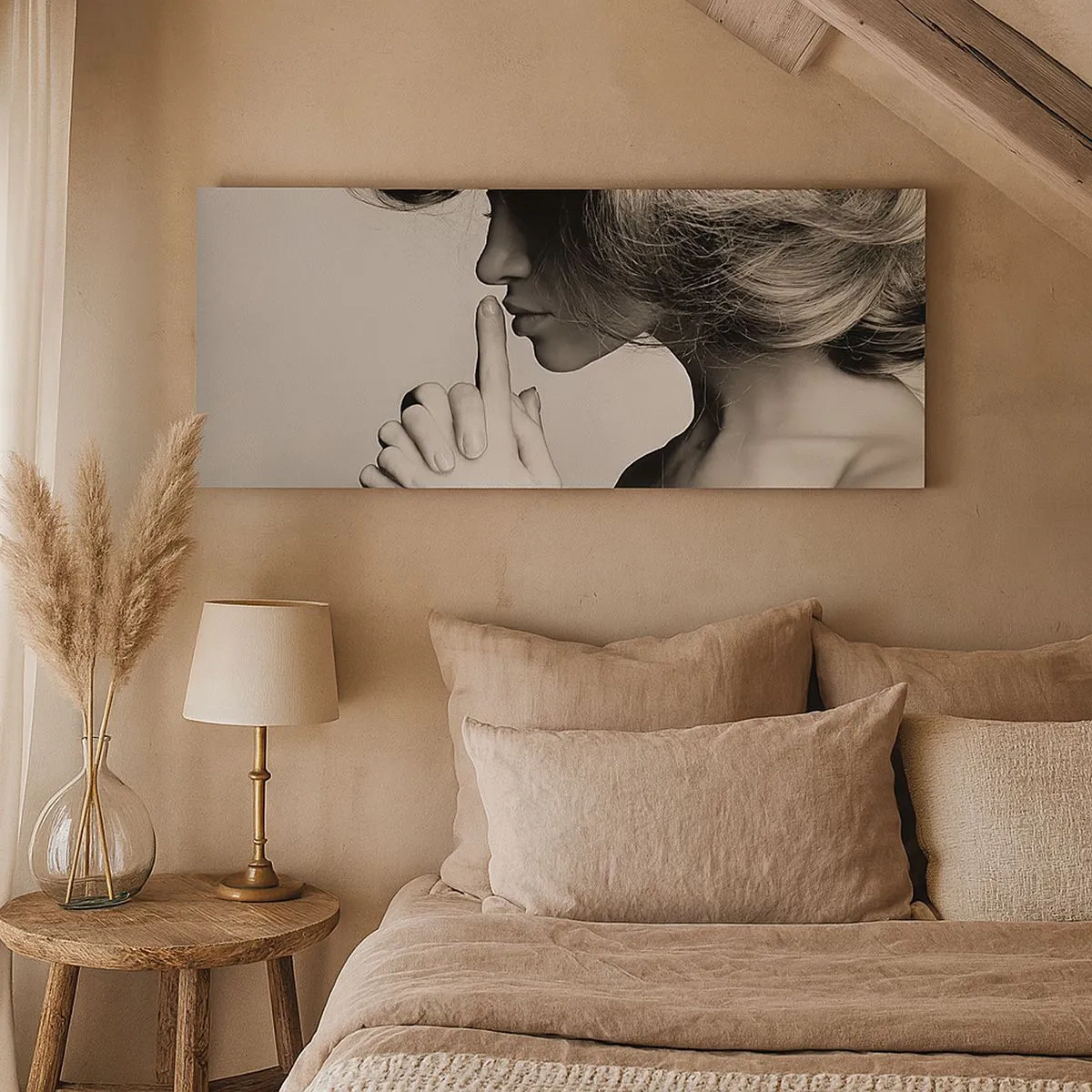 Obraz na płótnie - Zasłuchana w sobie - 100x40 cm