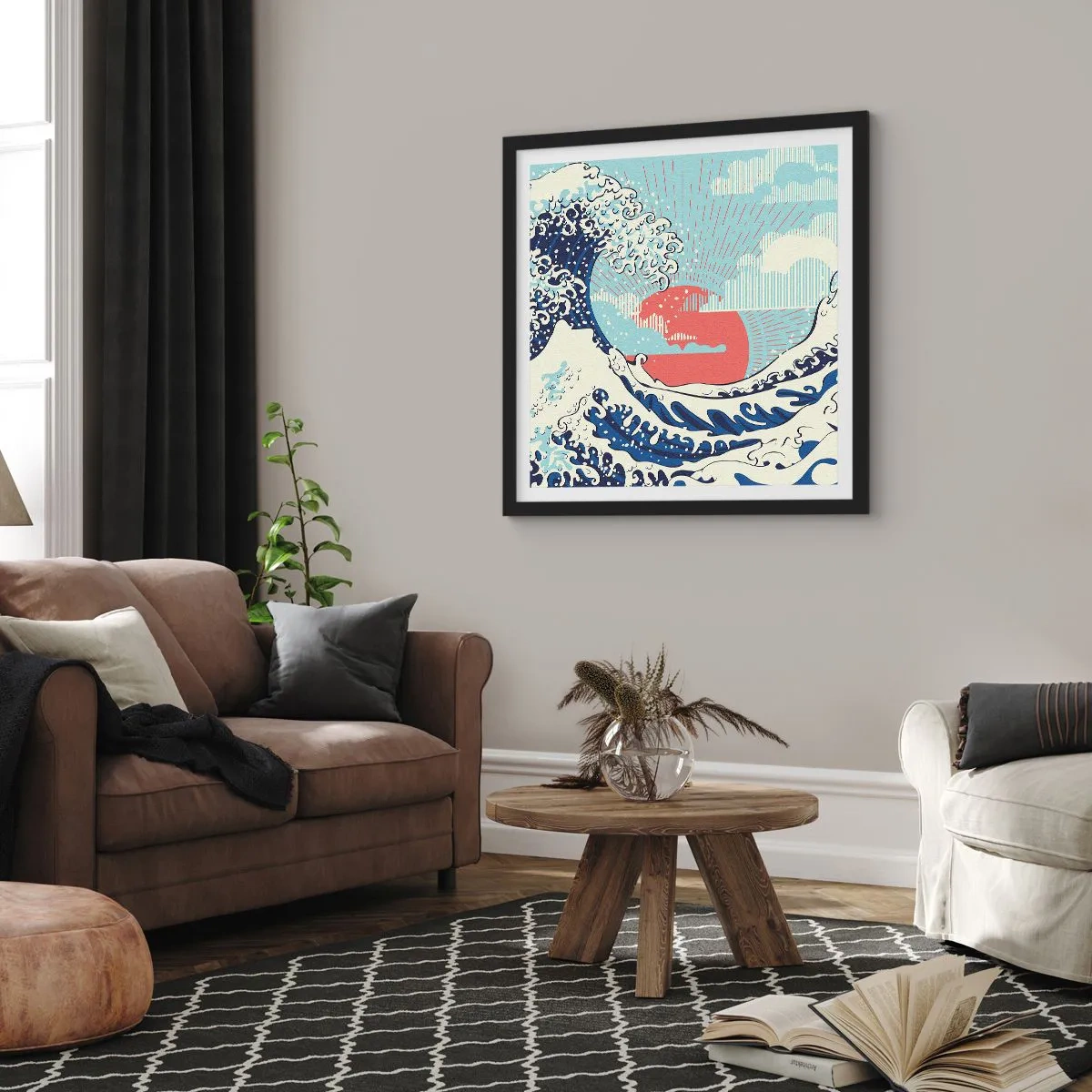 Plakat w czarnej ramie - Z japońskich inspiracji - 60x60 cm