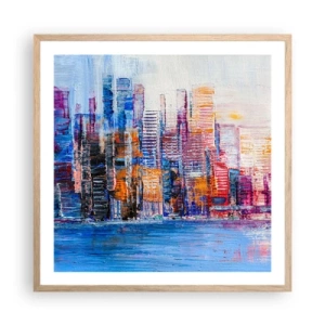 Plakat w ramie jasny dąb - Radosna metropolia - 60x60 cm