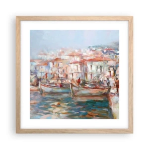 Plakat w ramie jasny dąb - Pastelowe wakacje - 40x40 cm