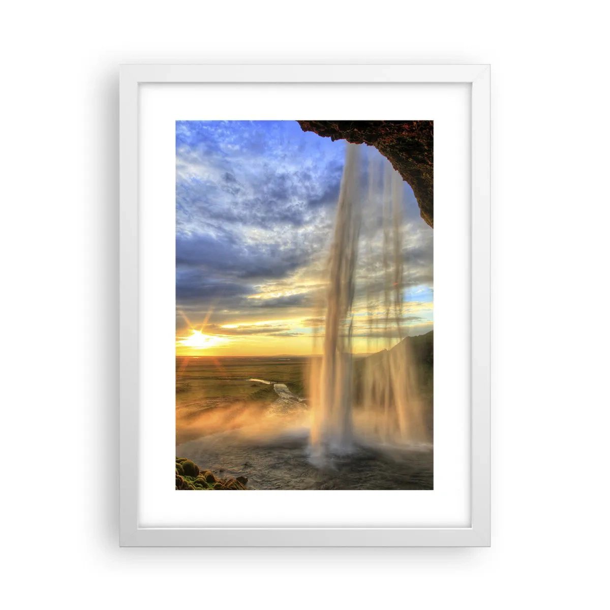 Plakat w białej ramie - Świat za zasłoną kropel - 30x40 cm