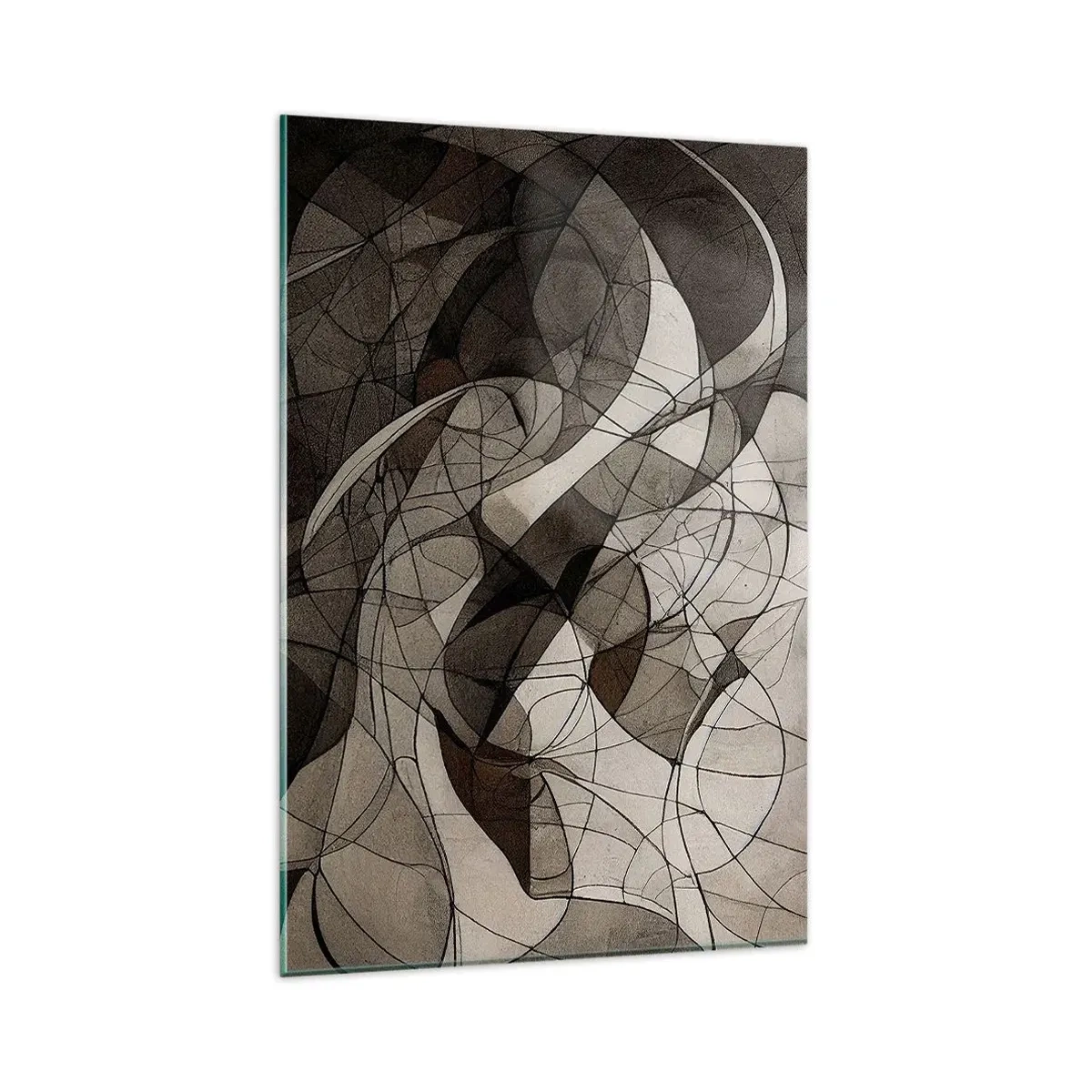 Obraz na szkle - Abstrakcyjny wzór w brązowych i ziemistych tonach - 80x120cm - Cyrkulacja barw ziemi - Nowoczesna dekoracja ścienna do salonu i sypialni ARTTOR