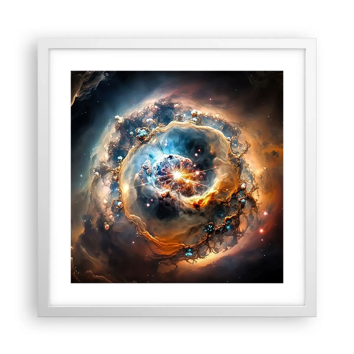 Plakat w białej ramie - Początek - 40x40 cm