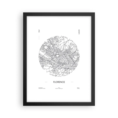 Plakat w czarnej ramie - Anatomia Florencji - 30x40 cm