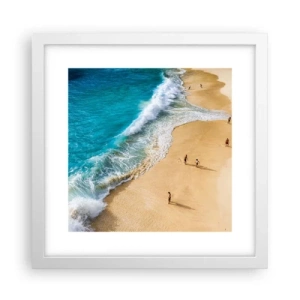 Plakat w białej ramie - A potem słońce, plaża… - 30x30 cm
