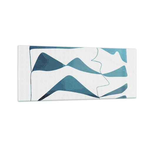 Obraz na szkle - Abstrakcja: turkusowy związek - 100x40 cm