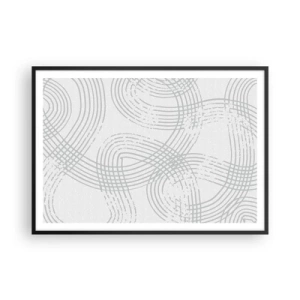 Plakat w czarnej ramie - Subtelny wzór z przeplatającymi się liniami w jasnych odcieniach - 100x70cm - Nie ma prostej drogi - Nowoczesna dekoracja ścienna do salonu i sypialni ARTTOR