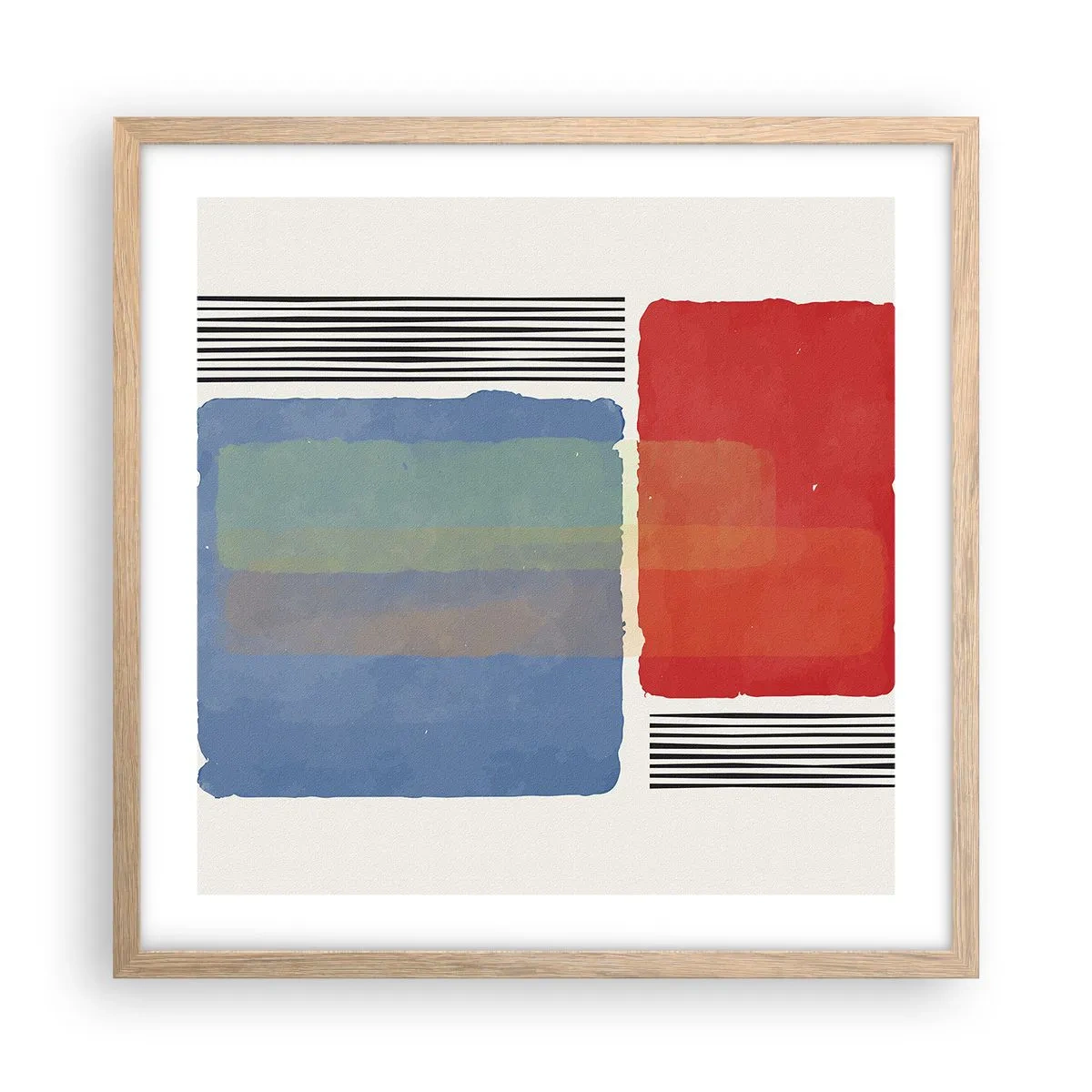 Plakat w ramie jasny dąb - Duch i litera geometrii - 50x50 cm