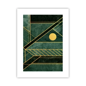 Plakat - Dynamika złota i lazuru - 30x40 cm