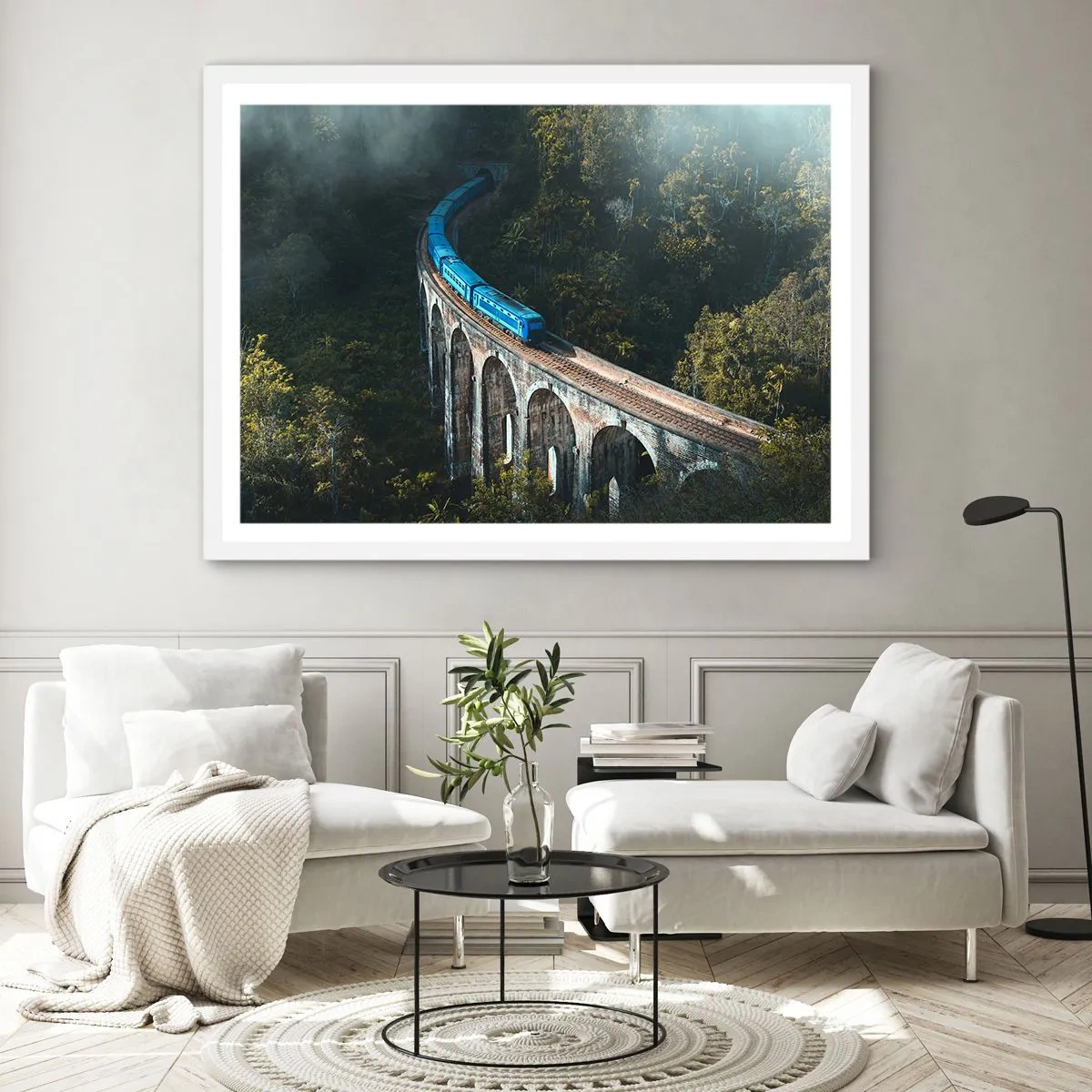 Plakat w białej ramie - Pociąg do natury - 40x30 cm
