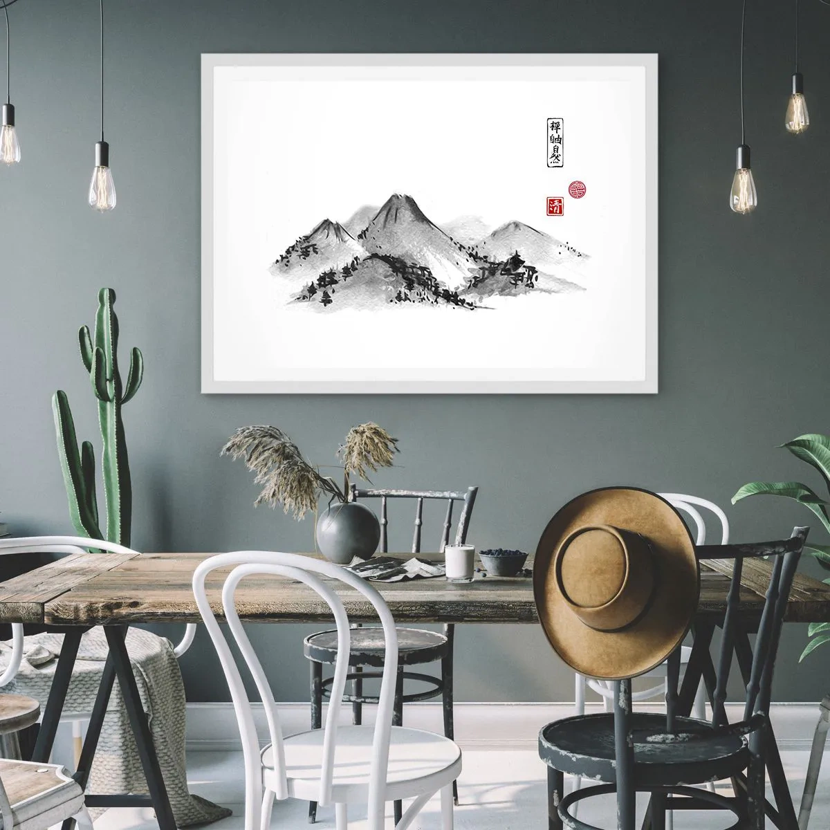 Plakat w białej ramie - Za dalą dal - 70x50 cm