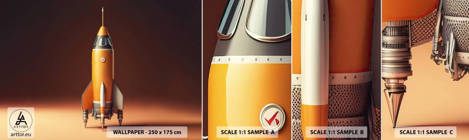 Fototapeta Próbka Standard Eco - Zaczyna się od marzenia - Rakieta Kosmiczna, Ołówek, Nauka - 100x30 cm