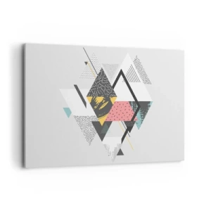 Obraz na płótnie - Geometryczne wzory na jasnym tle - 120x80cm - Wariacja na trójkąt i romb - Nowoczesna dekoracja ścienna do salonu, kuchni i sypialni ARTTOR